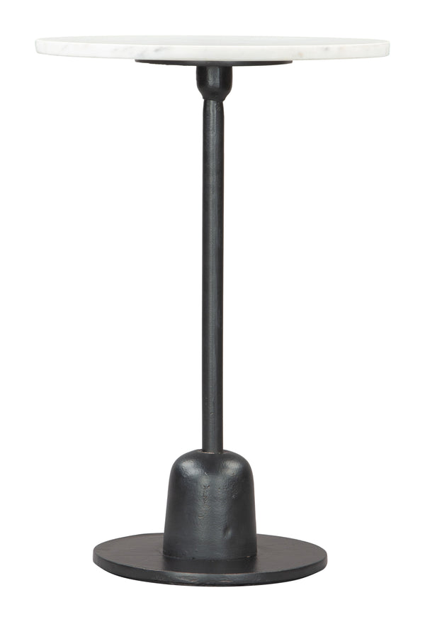 Zuo Modern Whammy Marble, Aluminum Modern Commercial Grade Side Table Black, White Marble, Aluminum