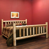 Natural Clear Finish Low Post Cedar Log King Bed