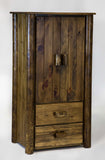 Natural Dark Brown Finish All Wood Armoire