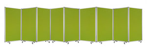 318" x 1" x 71" Green, Metal, 9 Panel, Screen