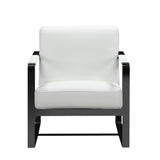 28" X 35" X 31" White Leather Accent Chair