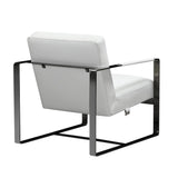 28" X 35" X 31" White Leather Accent Chair