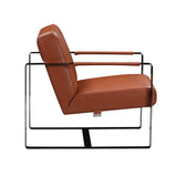 28" X 35" X 31" Camel Leather Accent Chair