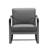 28" X 35" X 31" Dark Gray Leather Accent Chair