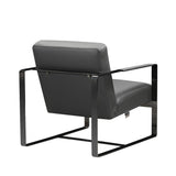 28" X 35" X 31" Dark Gray Leather Accent Chair