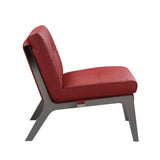 30" X 33" X 31" Red Leather Accent Chair