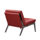 30" X 33" X 31" Red Leather Accent Chair