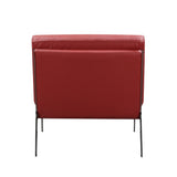 30" X 33" X 31" Red Leather Accent Chair