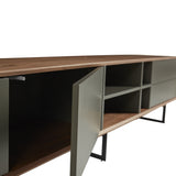 95" Media TV Stand in Walnut and Dark Gray