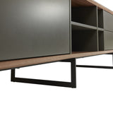 95" Media TV Stand in Walnut and Dark Gray