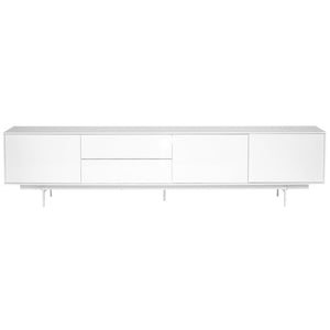 Crisp High Gloss White Lacquer Media TV Stand