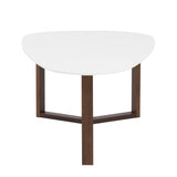 47.64" X 27.56" X 14.97" Coffee Table in Matte White with Dark Walnut Base