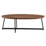 Modern Elegance Walnut Oval and Black Coffee Table