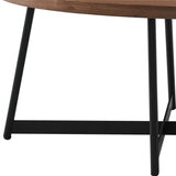 Modern Elegance Walnut Oval and Black Coffee Table