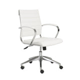 22.75" X 26.26" X 38" Low Back Office Chair in White with Aluminum Base