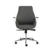 Gray Faux Leather Scoop Office Chair with Mod Armrests