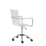 20.52" X 22.01" X 39.49" Office Chair in Clear with Chromed Steel Base