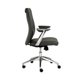 25.50" X 27" X 42.75" Low Back Office Chair in Gray with Polished Aluminum Base