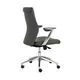 25.50" X 27" X 42.75" Low Back Office Chair in Gray with Polished Aluminum Base