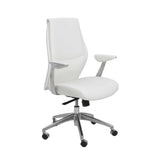 25.50" X 27" X 42.75" Low Back Office Chair in White with Polished Aluminum Base