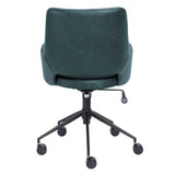 21.26" X 25.60" X 37.21" Tilt Office Chair in Blue Fabric and Leatherette with Black Base