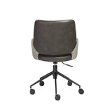 21.26" X 25.60" X 37.21" Tilt Office Chair in Light Gray Fabric and Dark Gray Leatherette with Black Base