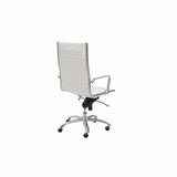 26.38" X 25.60" X 45.08" High Back Office Chair in White with Chromed Steel Base