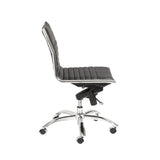 26.38" X 25.99" X 38.19" Low Back Office Chair without Armrests in Black with Chromed Steel Base