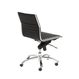 26.38" X 25.99" X 38.19" Low Back Office Chair without Armrests in Black with Chromed Steel Base