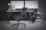 26.38" X 25.99" X 38.19" Low Back Office Chair without Armrests in Black with Chromed Steel Base