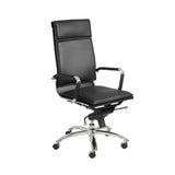 26.38" X 27.56" X 45.87" High Back Office Chair in Black with Chromed Steel Base