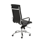 26.38" X 27.56" X 45.87" High Back Office Chair in Black with Chromed Steel Base