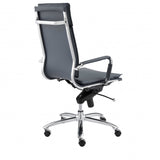 26.38" X 27.56" X 45.87" High Back Office Chair in Blue with Chromed Steel Base