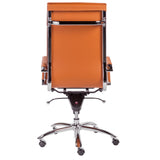 26.38" X 27.56" X 45.87" High Back Office Chair in Cognac with Chrome Base