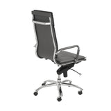 26.38" X 27.56" X 45.87" High Back Office Chair in Gray with Chromed Steel Base