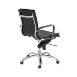 25.99" X 26.78" X 38.39" Low Back Office Chair in Black with Chromed Steel Base