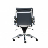 25.99" X 26.78" X 38.39" Low Back Office Chair in Blue with Chromed Steel Base