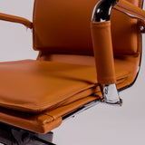 25.99" X 26.78" X 38.39" Low Back Office Chair in Cognac with Chrome Base