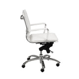 25.99" X 26.78" X 38.39" Low Back Office Chair in White with Chromed Steel Base