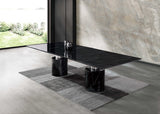 120 X 48 X 30 Black Marble Stainless Steel Dining Table