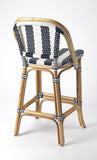 Butler Specialty Lila Blue & White Stripe Rattan Bar Stool 3715291