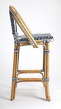 Butler Specialty Lila Blue & White Stripe Rattan Bar Stool 3715291