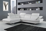 110" X 88" X 29"/37" White Leather Sectional