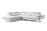 110" X 88" X 29"/37" White Leather Sectional