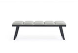 57 X 16 X 18 Light Grey Faux Leather Bench