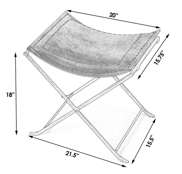 Butler Specialty Melton Brown Leather Stool 3722344