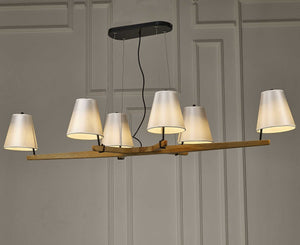 60 X 14 X 23 White Wood Pendant Lamp