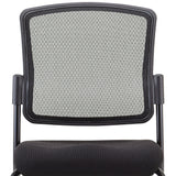 Black Mesh Fabric Rolling Guest Chair