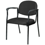 Set of 2 Deep Black Fabric Guest Arm Chairs