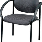 24" Set of 2 Deep Black Fabric Guest Arm Chairs
